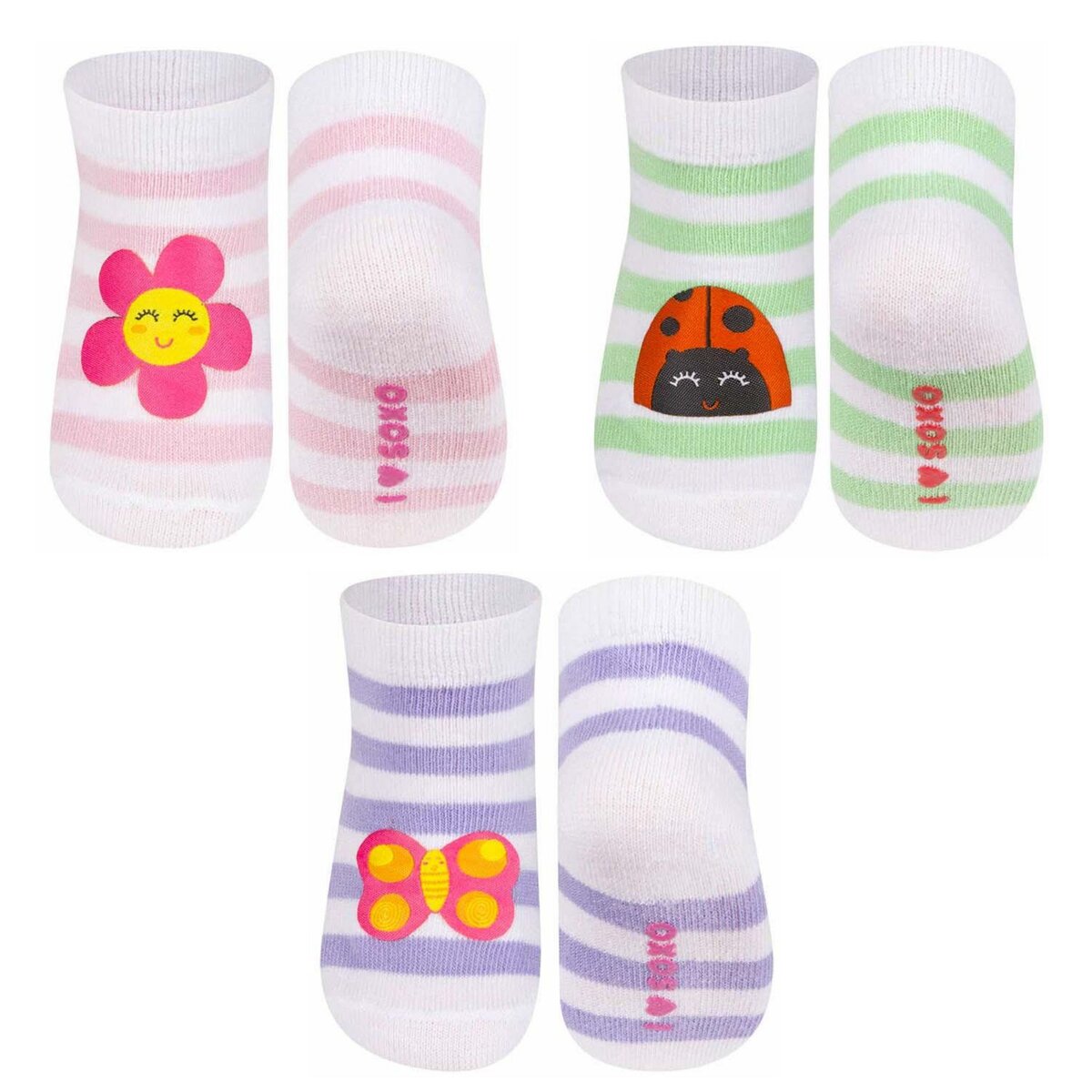 chaussettes hautes avec motifs bebe fille (lot de 2) - lulucastagnette vert