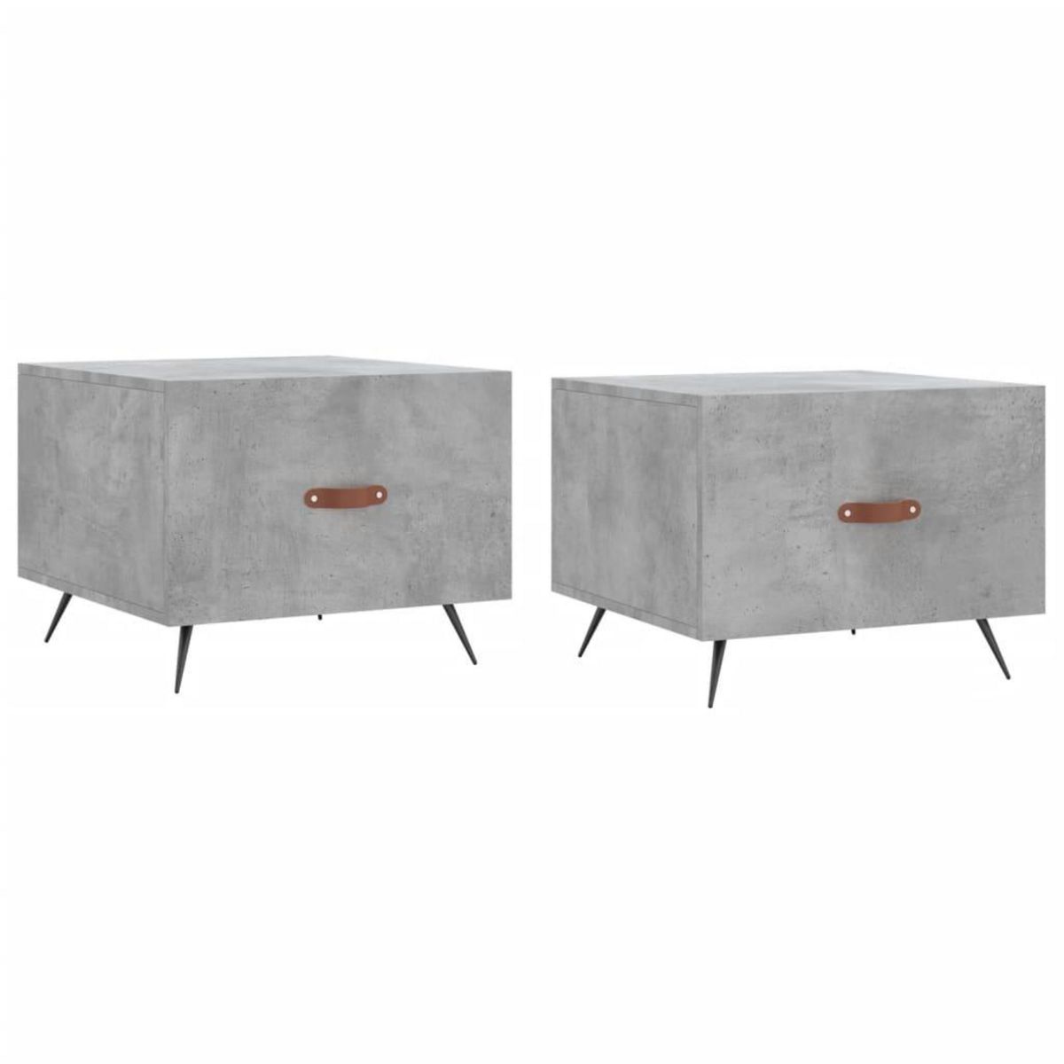 VIDAXL Tables basses 2 pcs gris beton 50x50x40 cm bois d'ingenierie