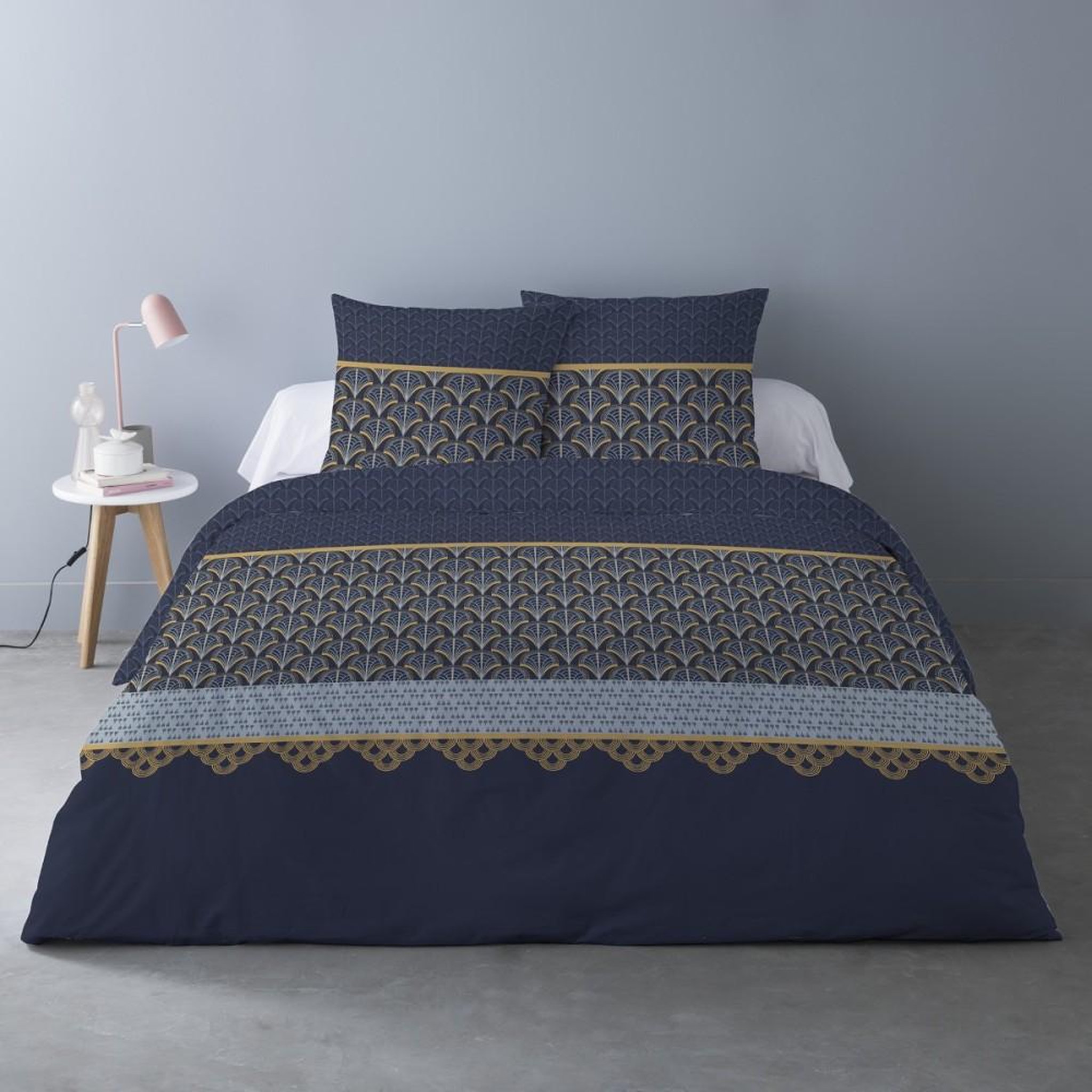 Voir la diapositive 1 : Dourev Housse de couette 260x240 LOIC + 2 taies 100% coton