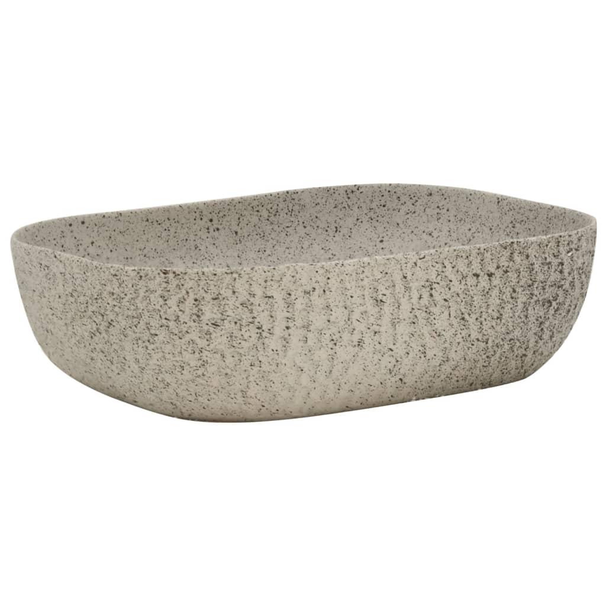 Voir la diapositive 2 : VIDAXL Vasque a poser gris rectangulaire 48x37,5x13,5 cm ceramique