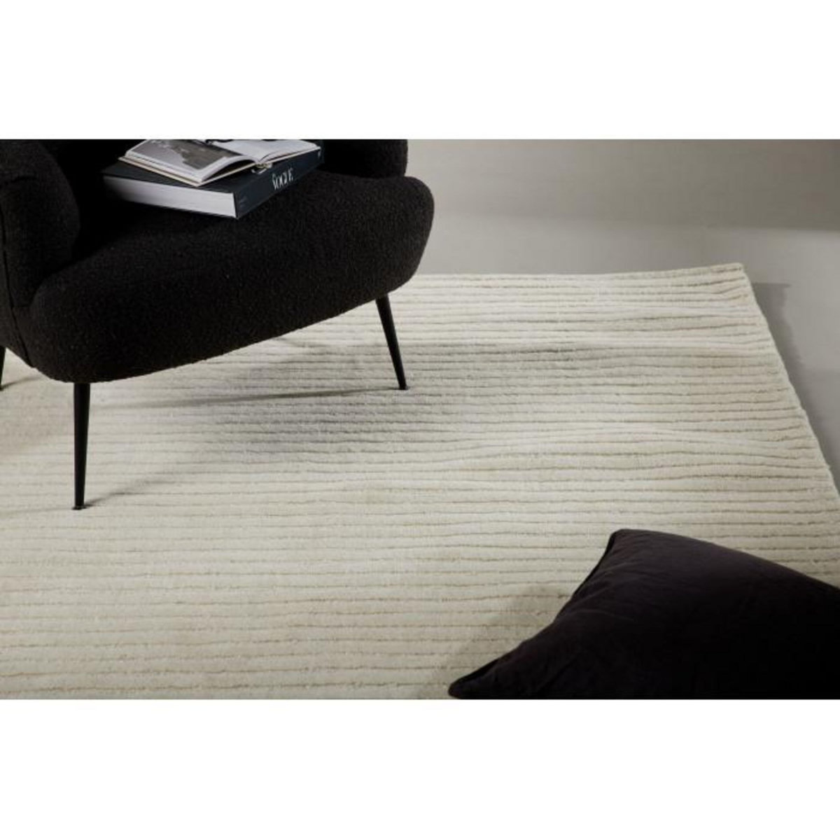 Paris Prix Tapis Déco en Laine  Milton  202x300cm Blanc