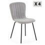 Voir la diapositive 1 : VS VENTA-STOCK Pack 4 chaises Lucky recouvertes de tissu gris clair