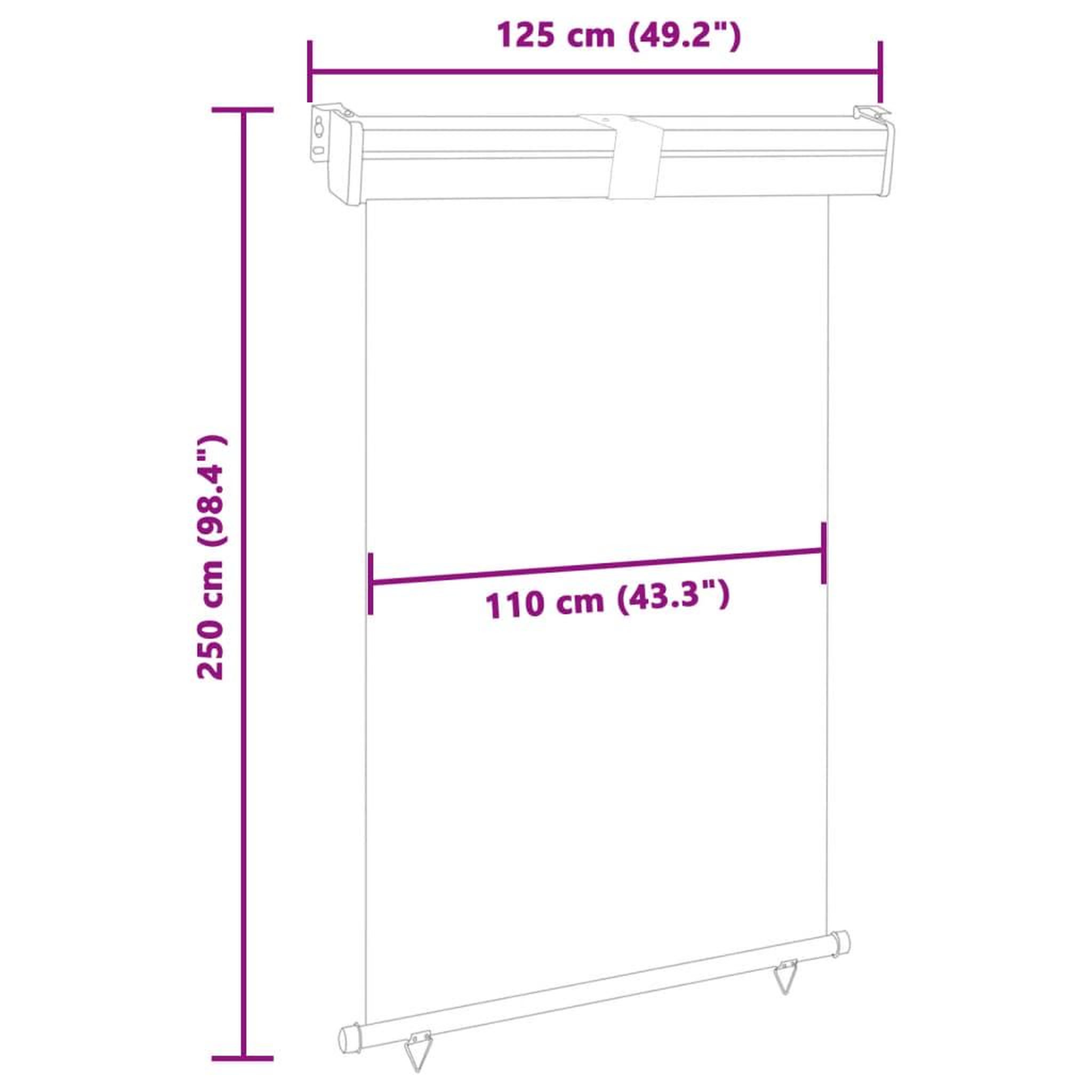 Voir la diapositive 6 : VIDAXL Auvent lateral de balcon 125x250 cm Gris