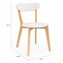 Voir la diapositive 6 : ID MARKET Lot de 4 chaises scandinaves FREJA bicolore blanc et bois pour salle à manger