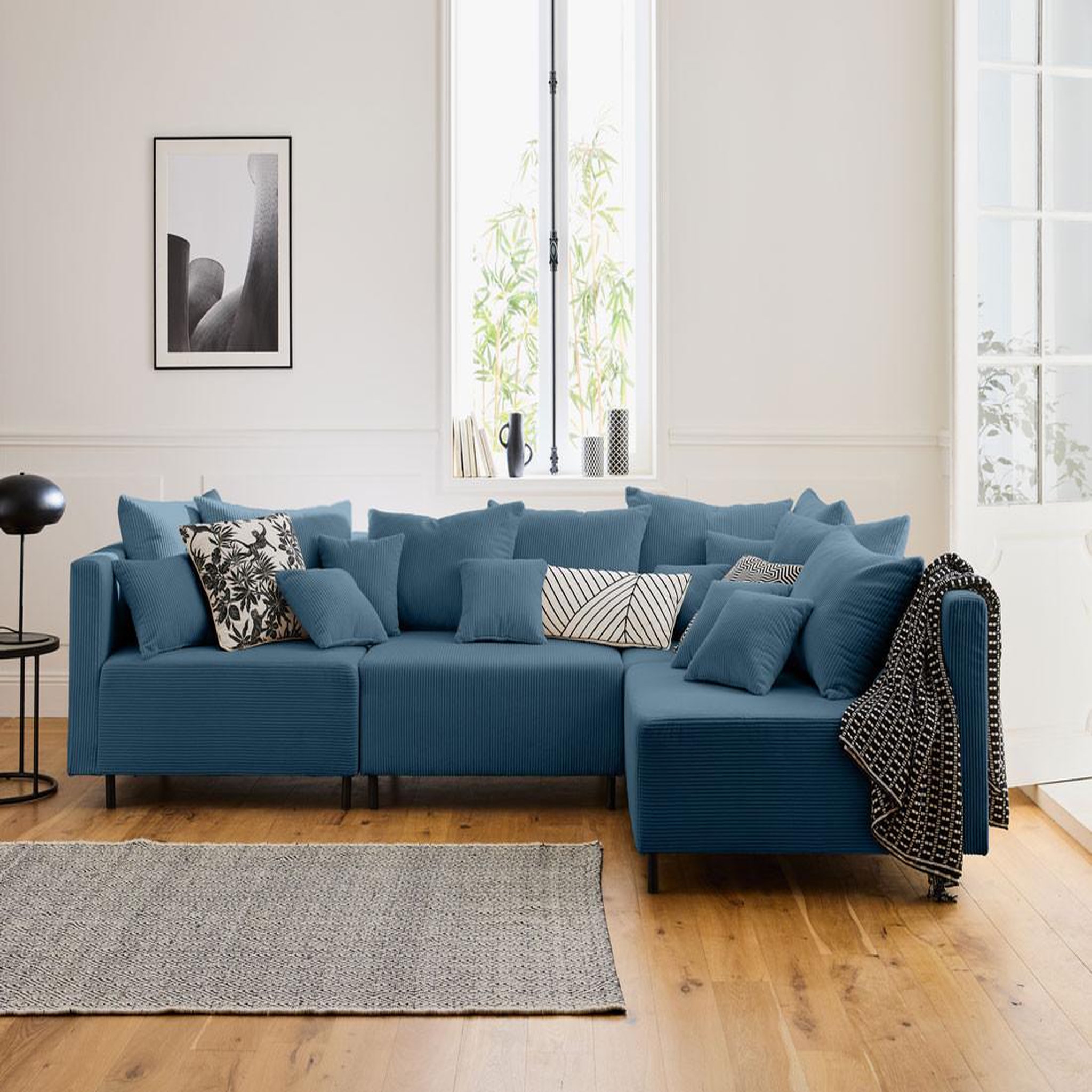 Voir la diapositive 2 : BEST MOBILIER Edinburg - module d'assise - en velours côtelé