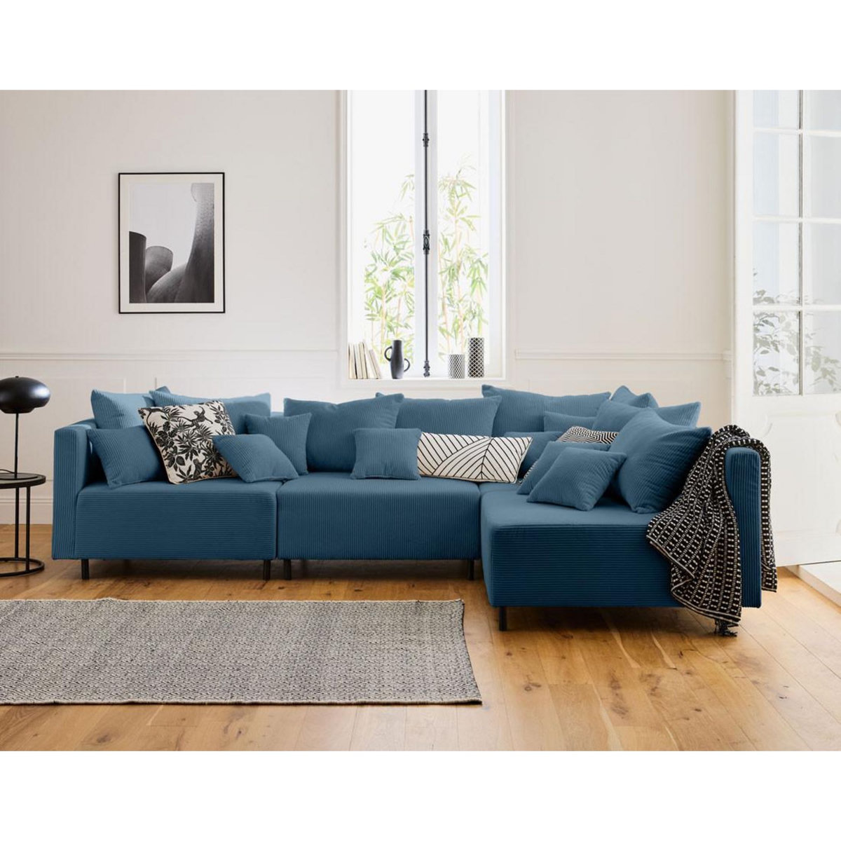 LISA DESIGN Edinburg - module d'assise - en velours côtelé