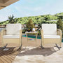 Voir la diapositive 5 : MERAX Salon de jardin 2 places avec 2 fauteuils bascule et table verre trempé