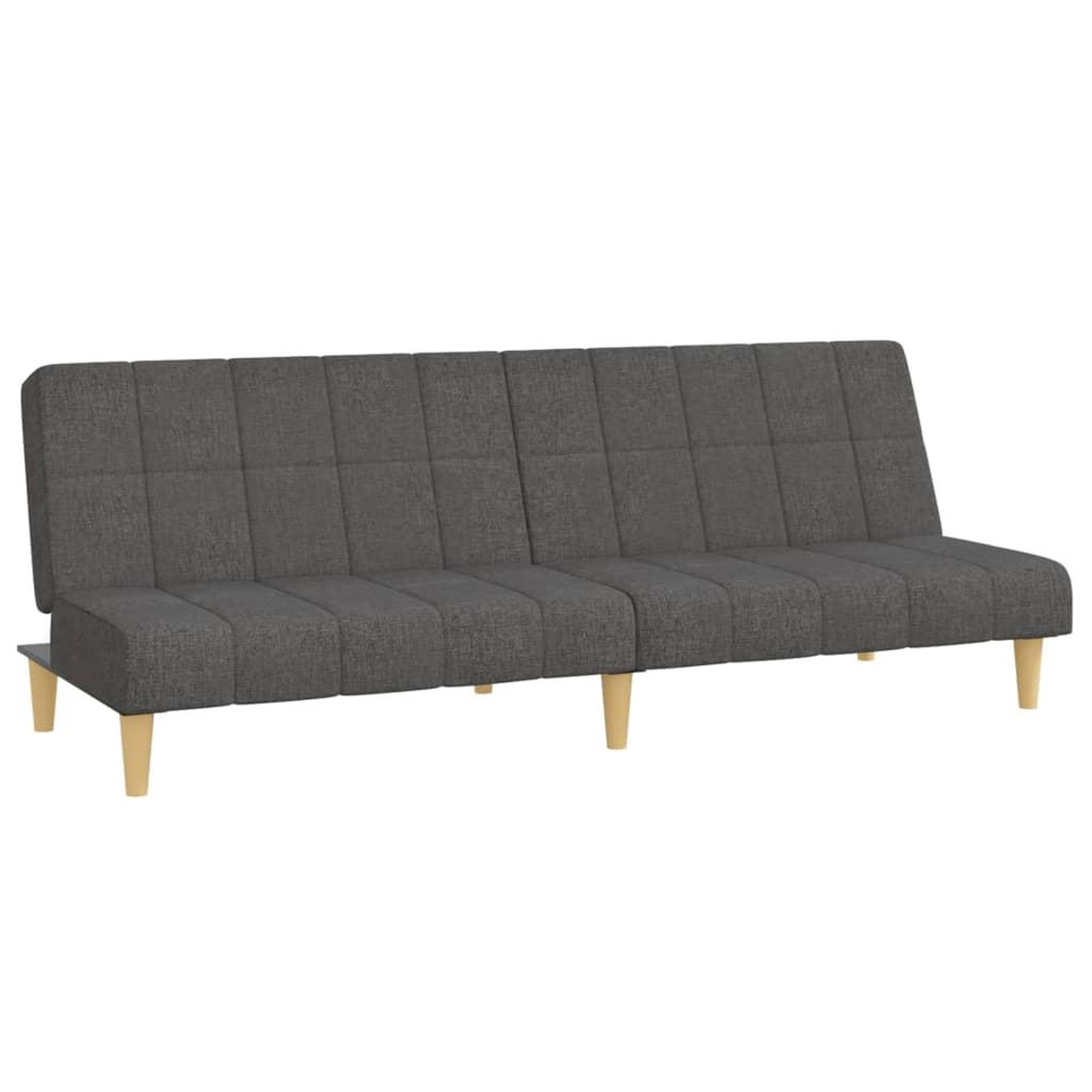 Voir la diapositive 2 : VIDAXL Canape-lit a 2 places gris fonce tissu