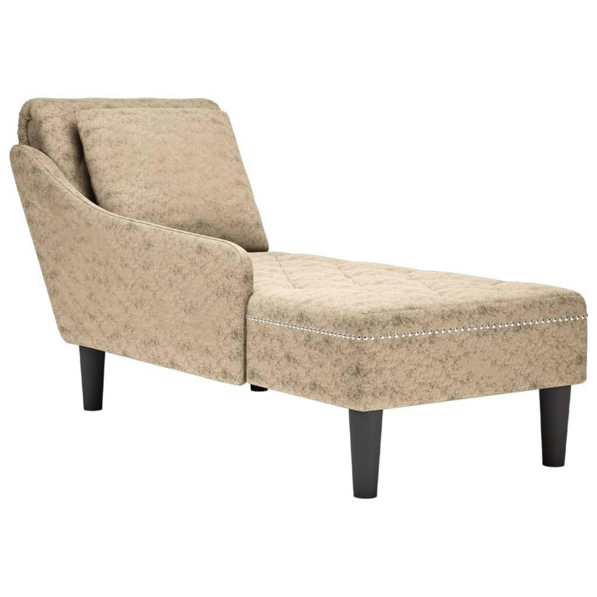 VIDAXL Fauteuil long et coussin/accoudoir droit gris clair
