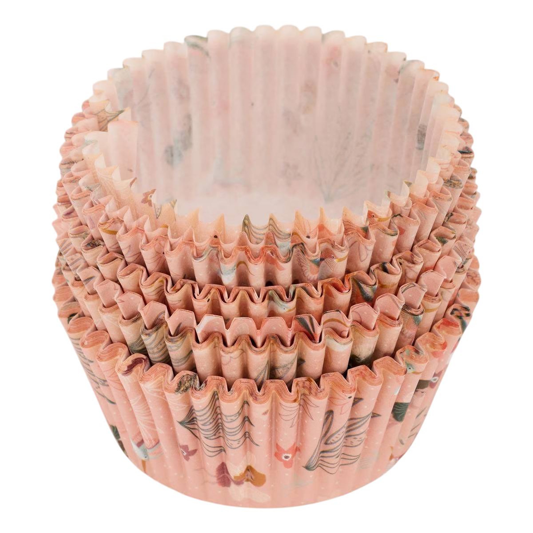 FIVE Lot de 75 caissettes à muffins  fées  7cm rose