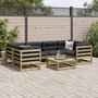 Voir la diapositive 3 : VIDAXL Salon de jardin 7 pcs avec coussins bois de pin impregne
