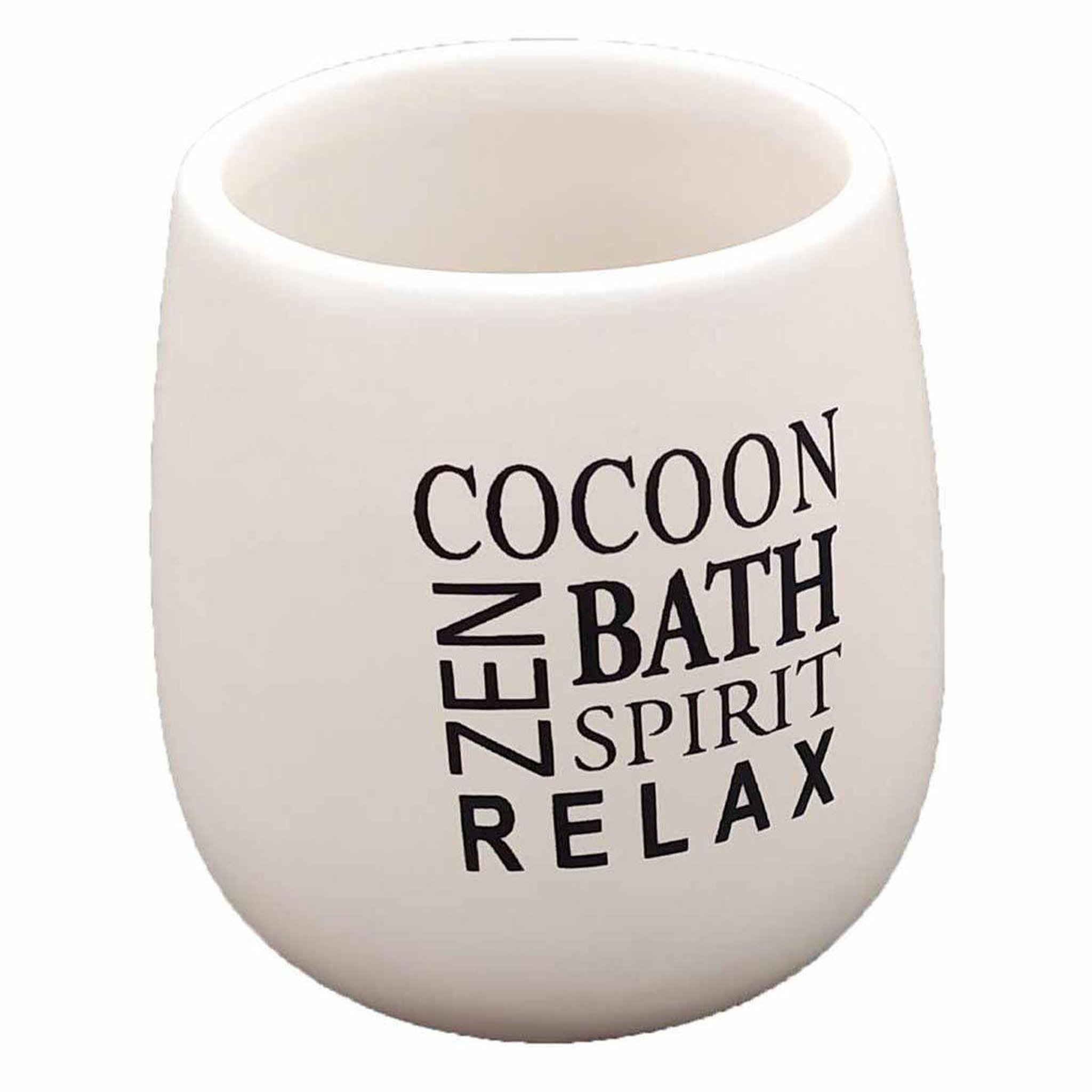 Douceur d'Intérieur Gobelet de salle de bain  tikal  9cm blanc