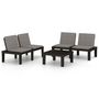 Voir la diapositive 2 : VIDAXL Salon de jardin 3 pcs avec coussins Plastique Gris