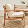 Voir la diapositive 3 : SWEEEK Salon de jardin en bois d'acacia 4 places beige. NALDA. coussins gansés et déhoussables