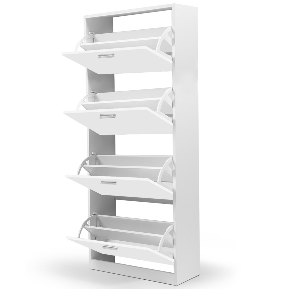 ID MARKET Meuble à chaussures 24 paires KLARK 4 portes blanc