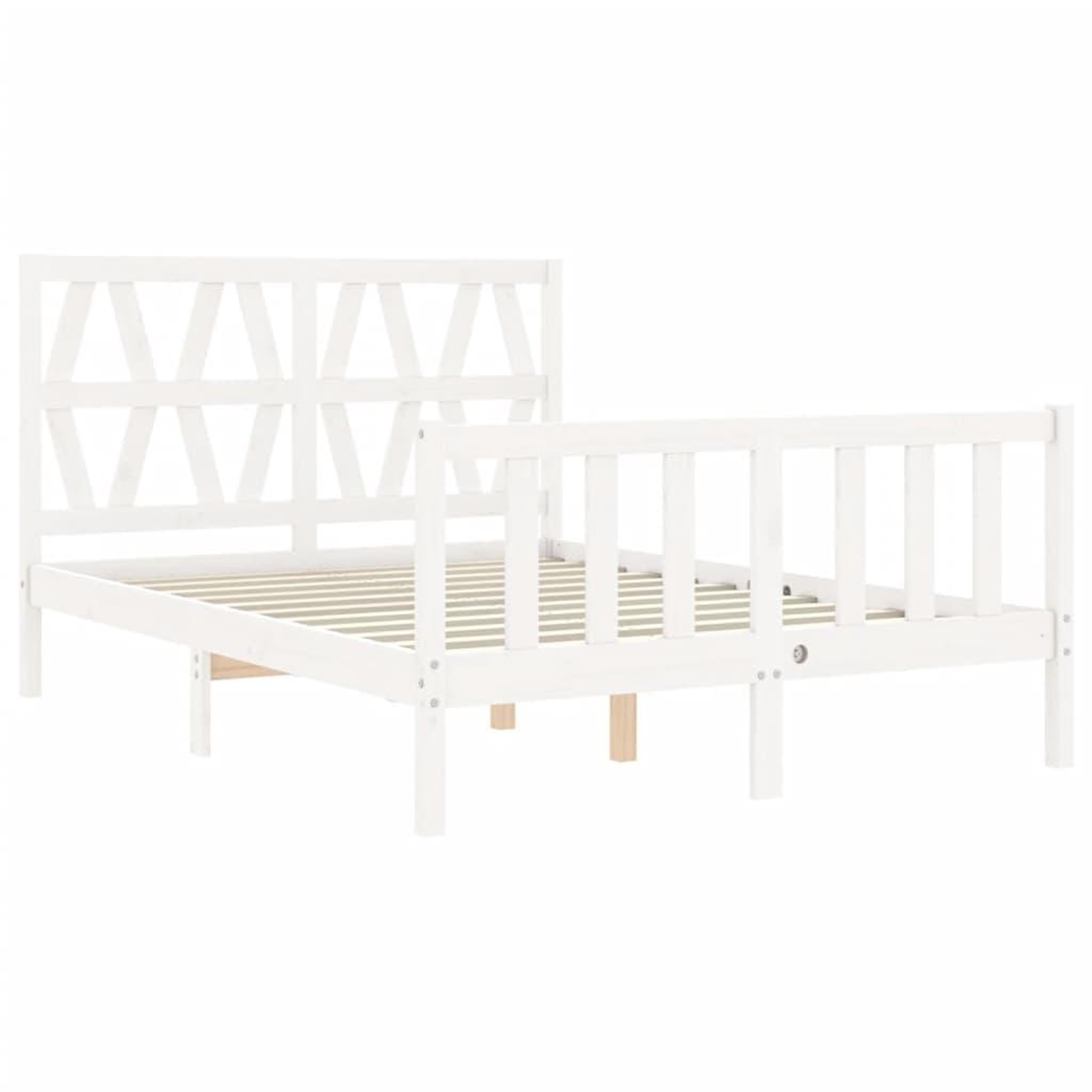 Voir la diapositive 5 : VIDAXL Cadre de lit sans matelas blanc bois de pin massif