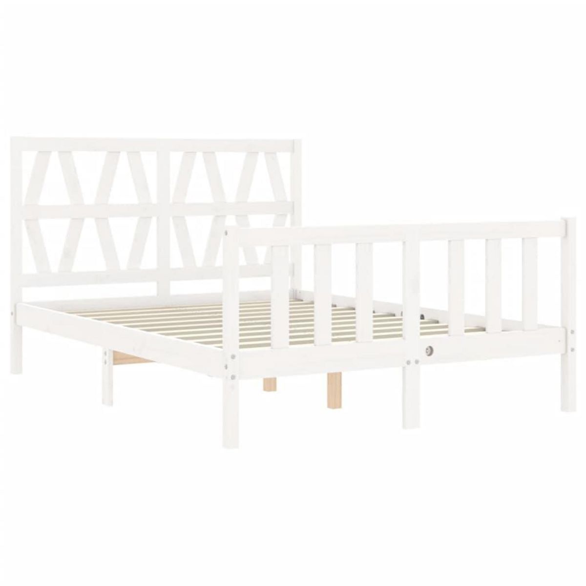 VIDAXL Cadre de lit sans matelas blanc bois de pin massif