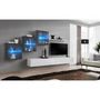 Voir la diapositive 2 : Paris Prix Meuble TV Mural Design  Switch XX  330cm Blanc & Gris