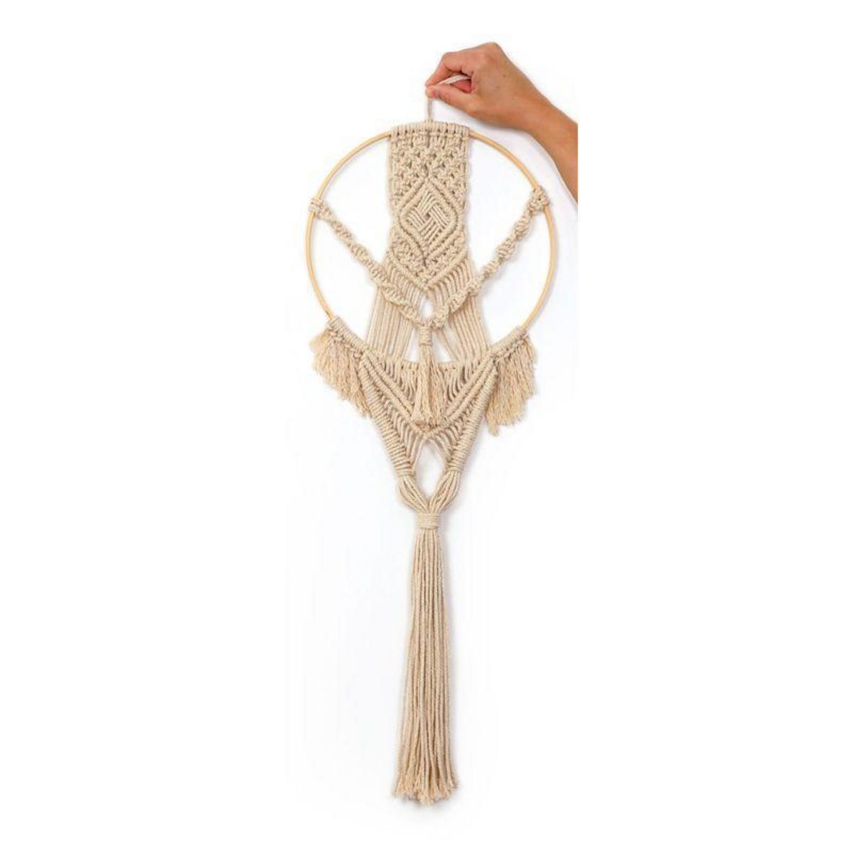 Graine créative Kit faire son macramé avec suspension cercle en bambou - 70 x 26 cm