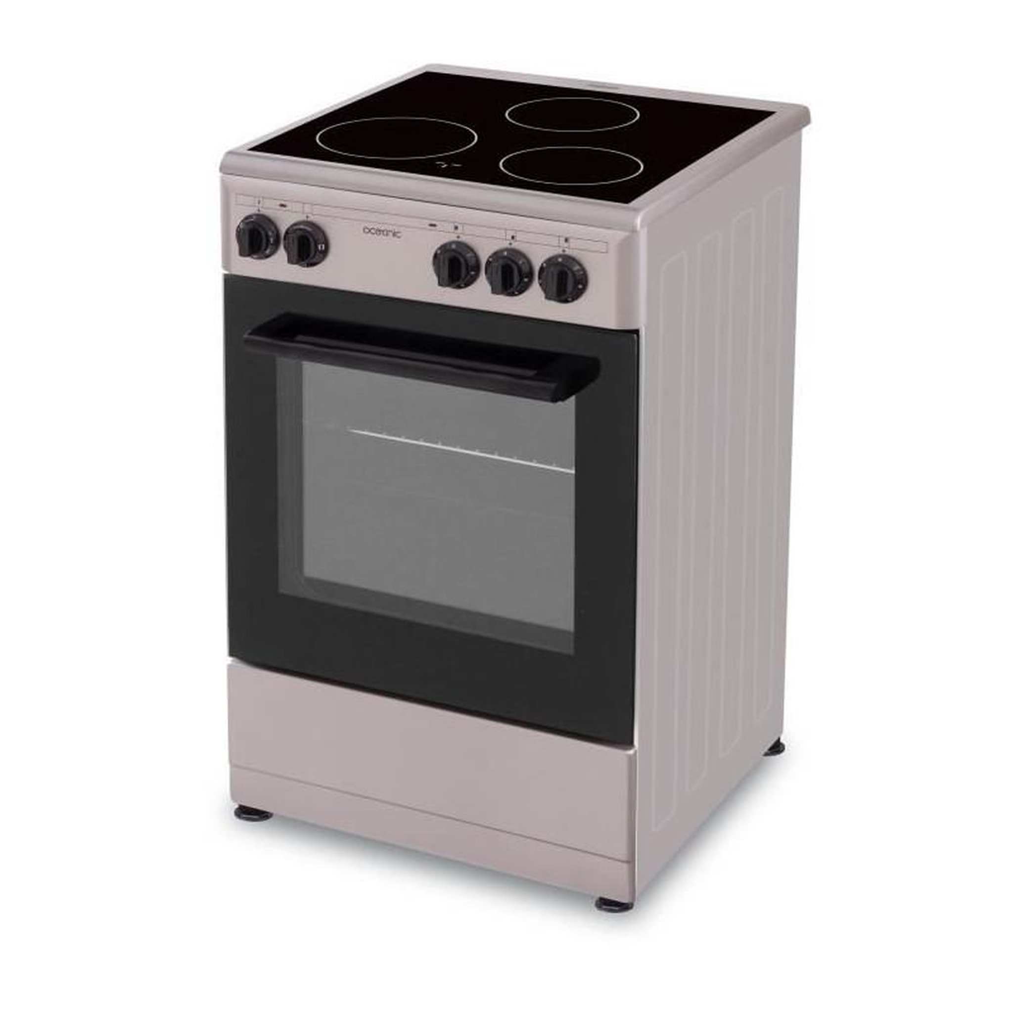 Voir la diapositive 3 : OCEANIC Cuisinière vitrocéramique –  Four convection naturelle – 48 L – Silver – Oceanic