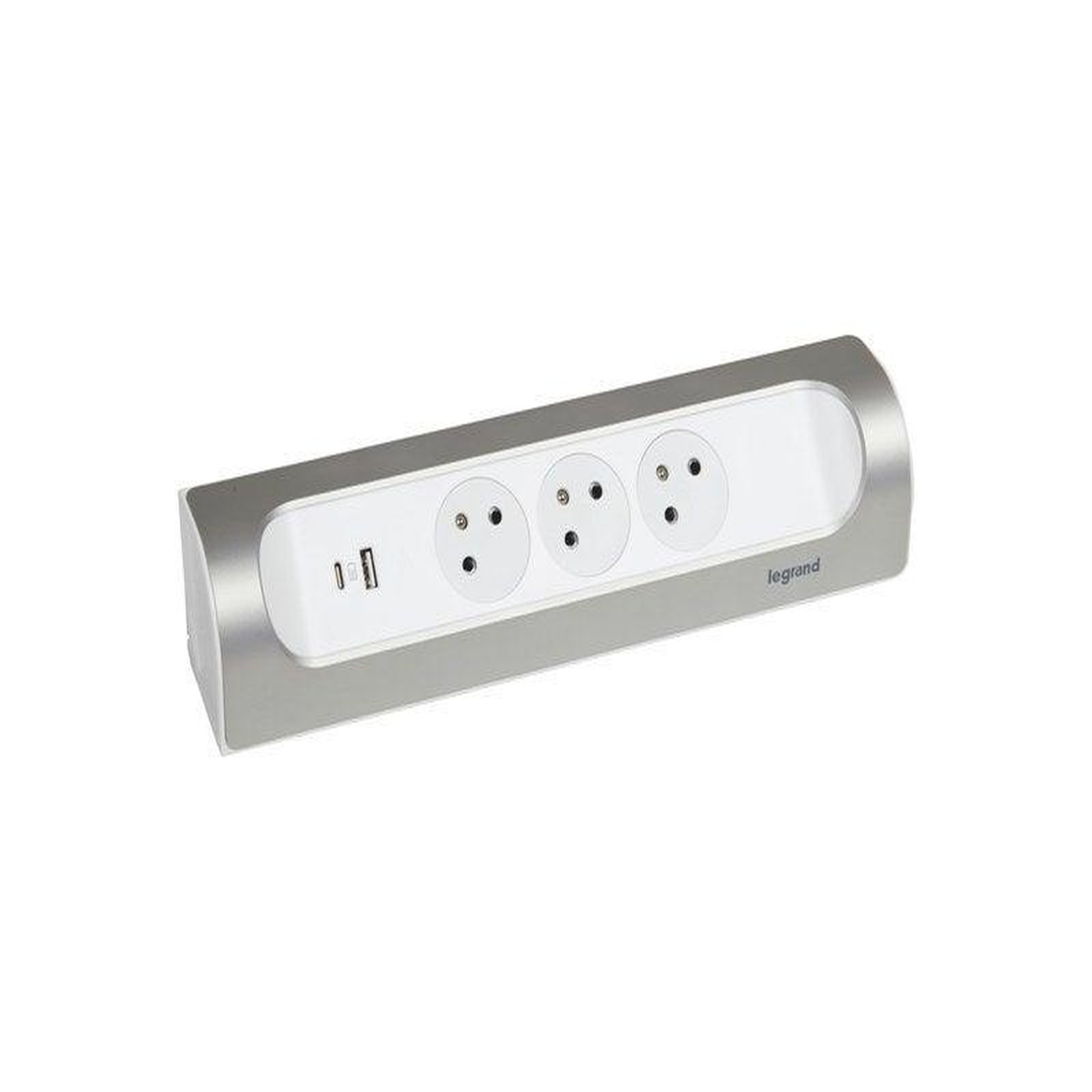 Legrand Multiprise Usb À Câbler Compact, 3 Prises Aluminium