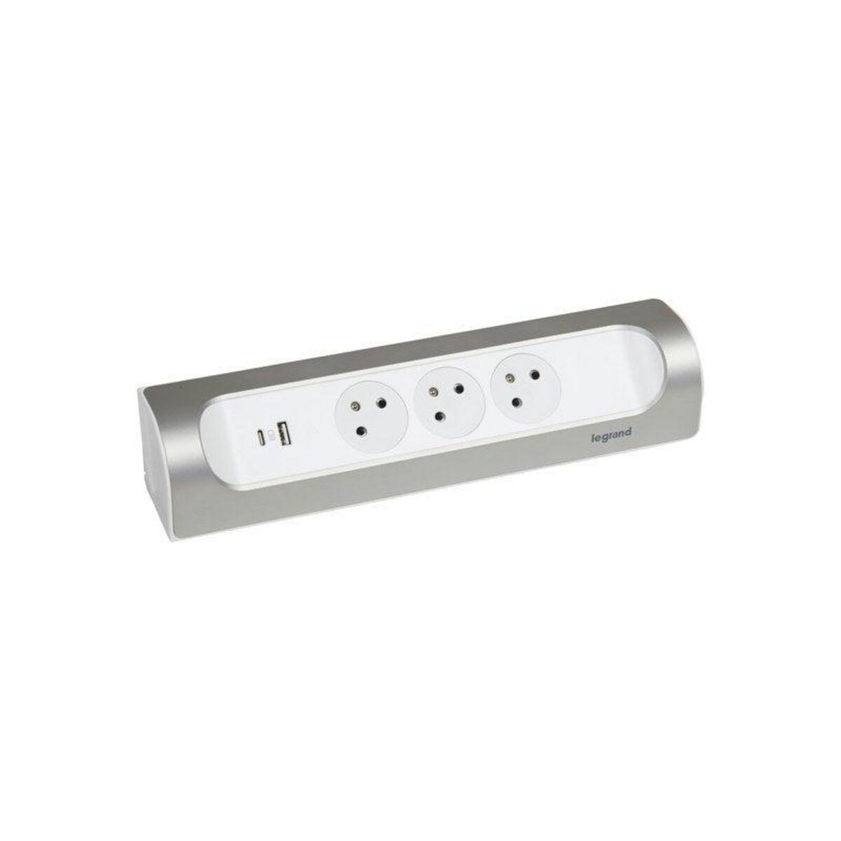 Legrand Multiprise Usb À Câbler Compact, 3 Prises Aluminium