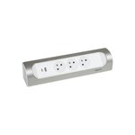 Legrand Multiprise Usb À Câbler Compact, 3 Prises Aluminium