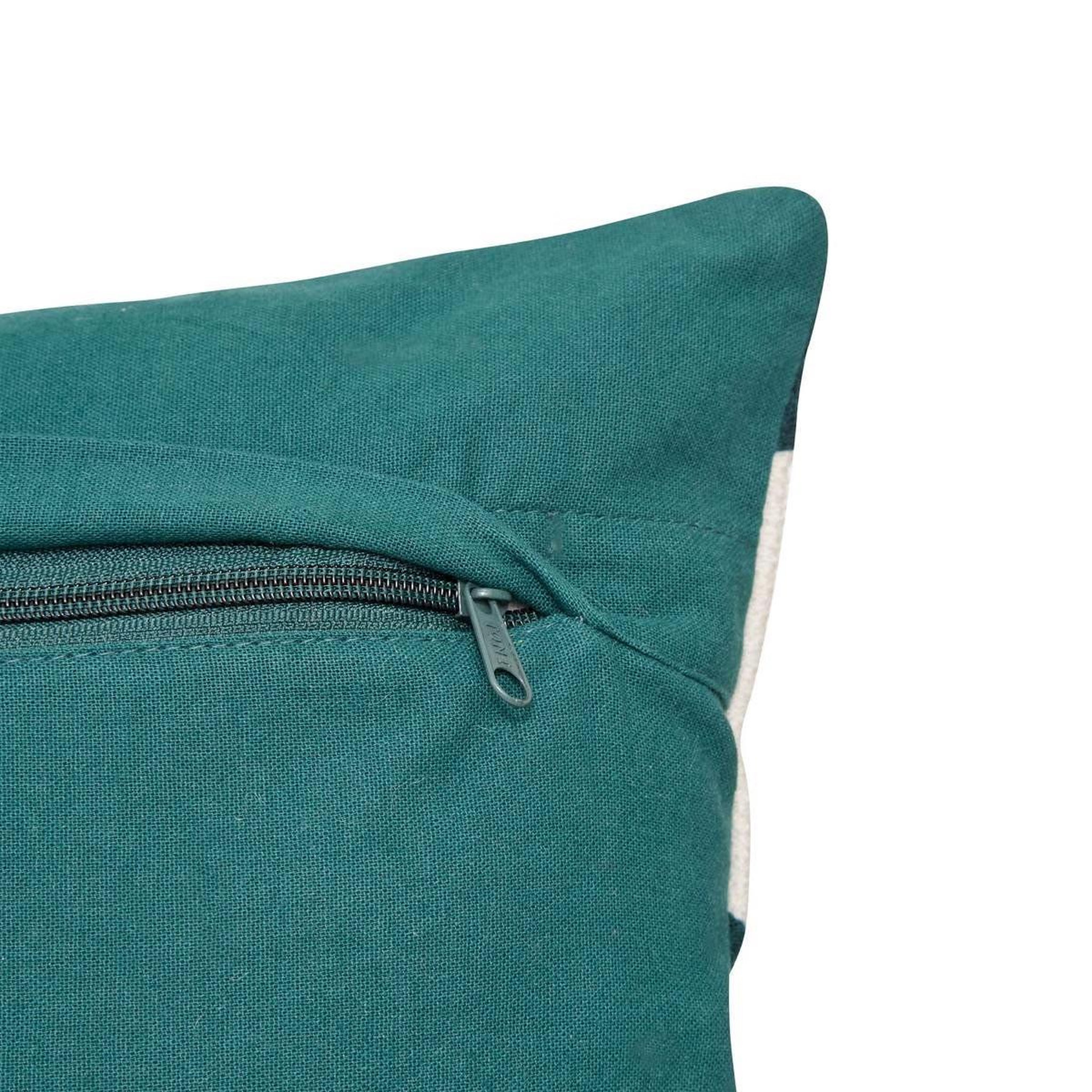 Voir la diapositive 2 : ATMOSPHERA Coussin déco brodé  hary  35x75cm bleu