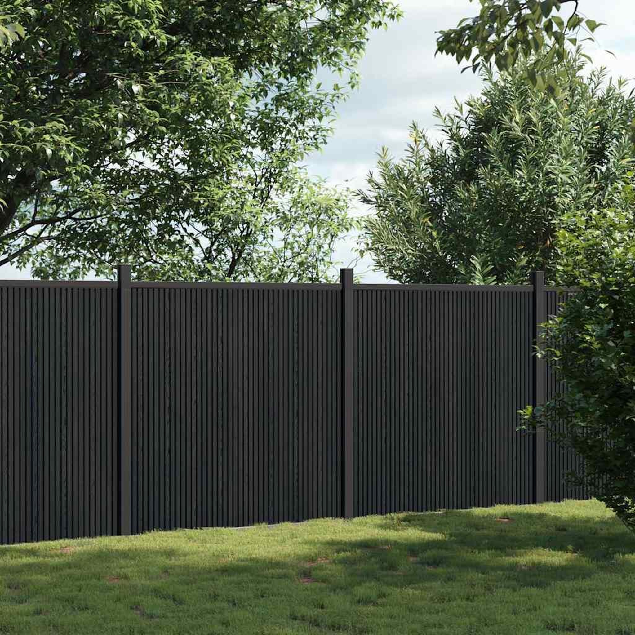 Voir la diapositive 3 : VIDAXL Panneau de cloture gris 353x186 cm WPC