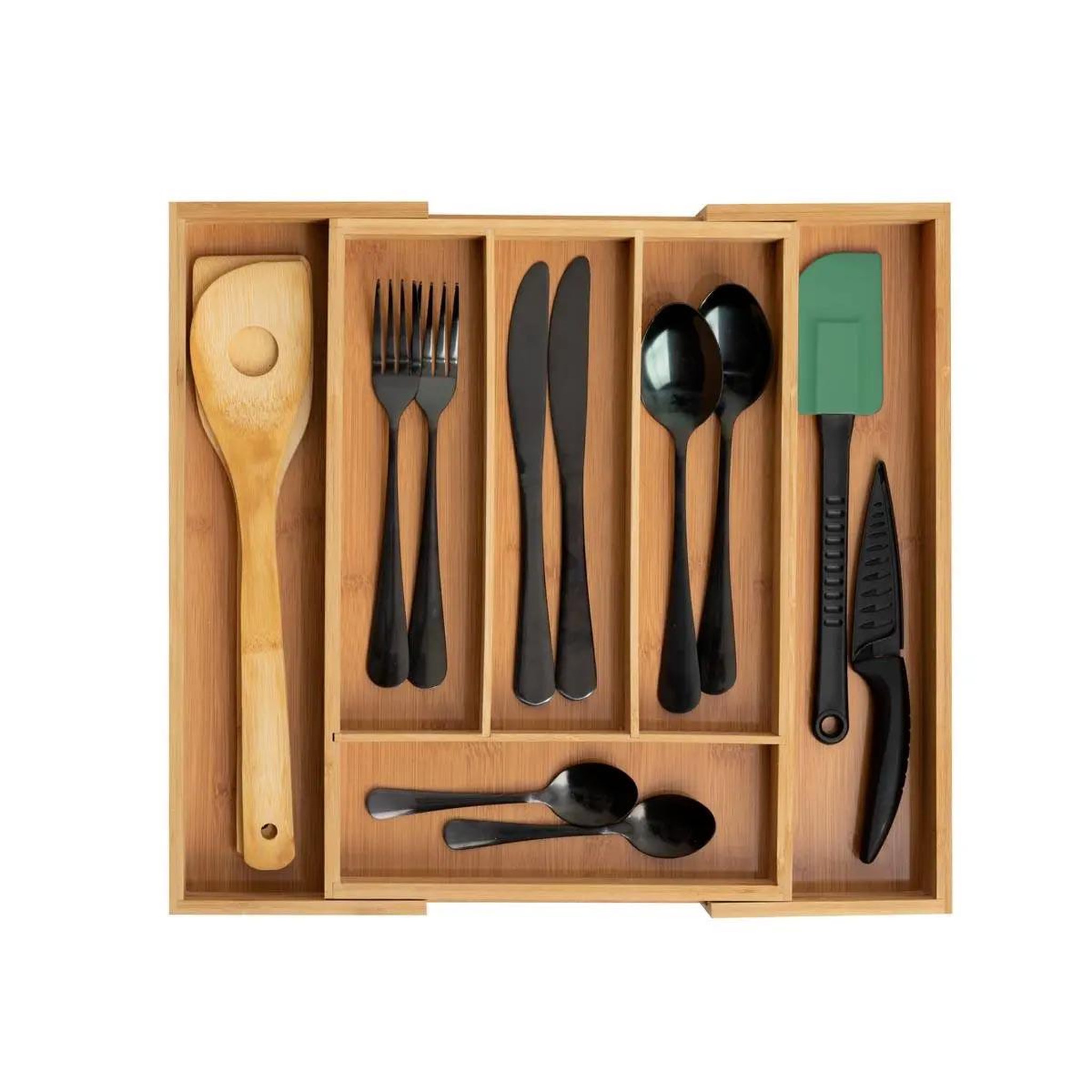 Voir la diapositive 3 : FIVE Range-couverts extensible bambou  paco  35cm naturel