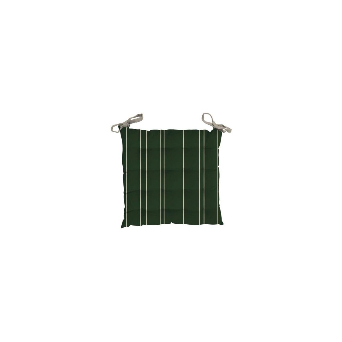 Soleil d'ocre Dessus de chaise capitonné en coton 40x40x5 cm KENT vert et blanc, par Soleil d'ocre