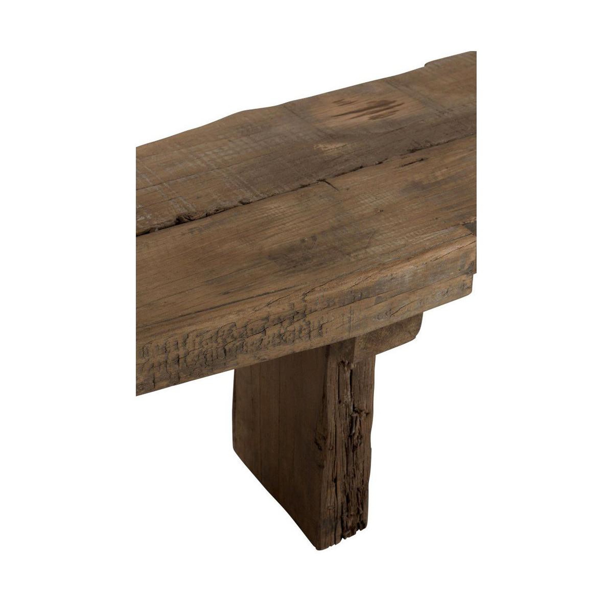 Voir la diapositive 4 : J-LINE Banc vintage en bois  perceval  180cm marron