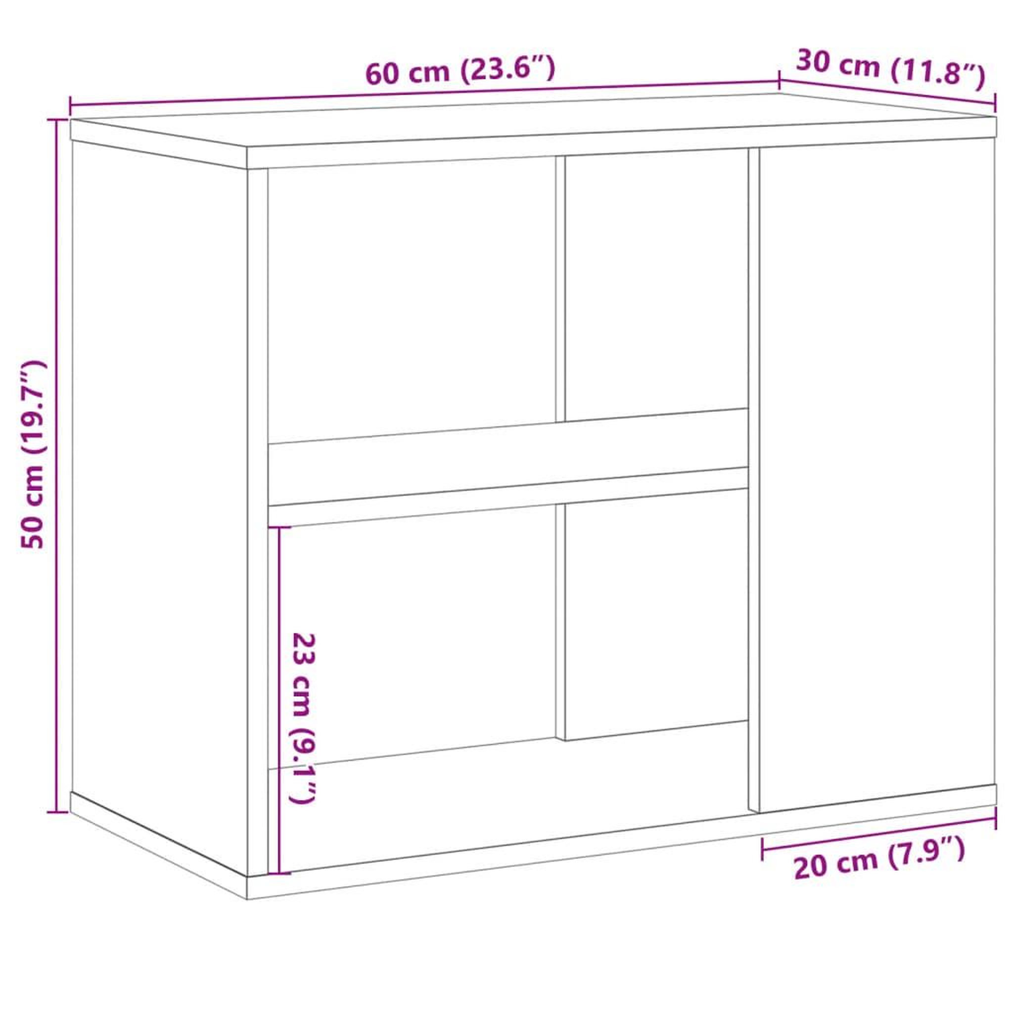 Voir la diapositive 6 : VIDAXL Armoire laterale vieux bois 60x30x50 cm bois d'ingenierie