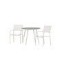 Voir la diapositive 5 : Paris Prix Ensemble Table de Jardin & 2 Chaises  Break & Santorini  90cm Gris & Blanc