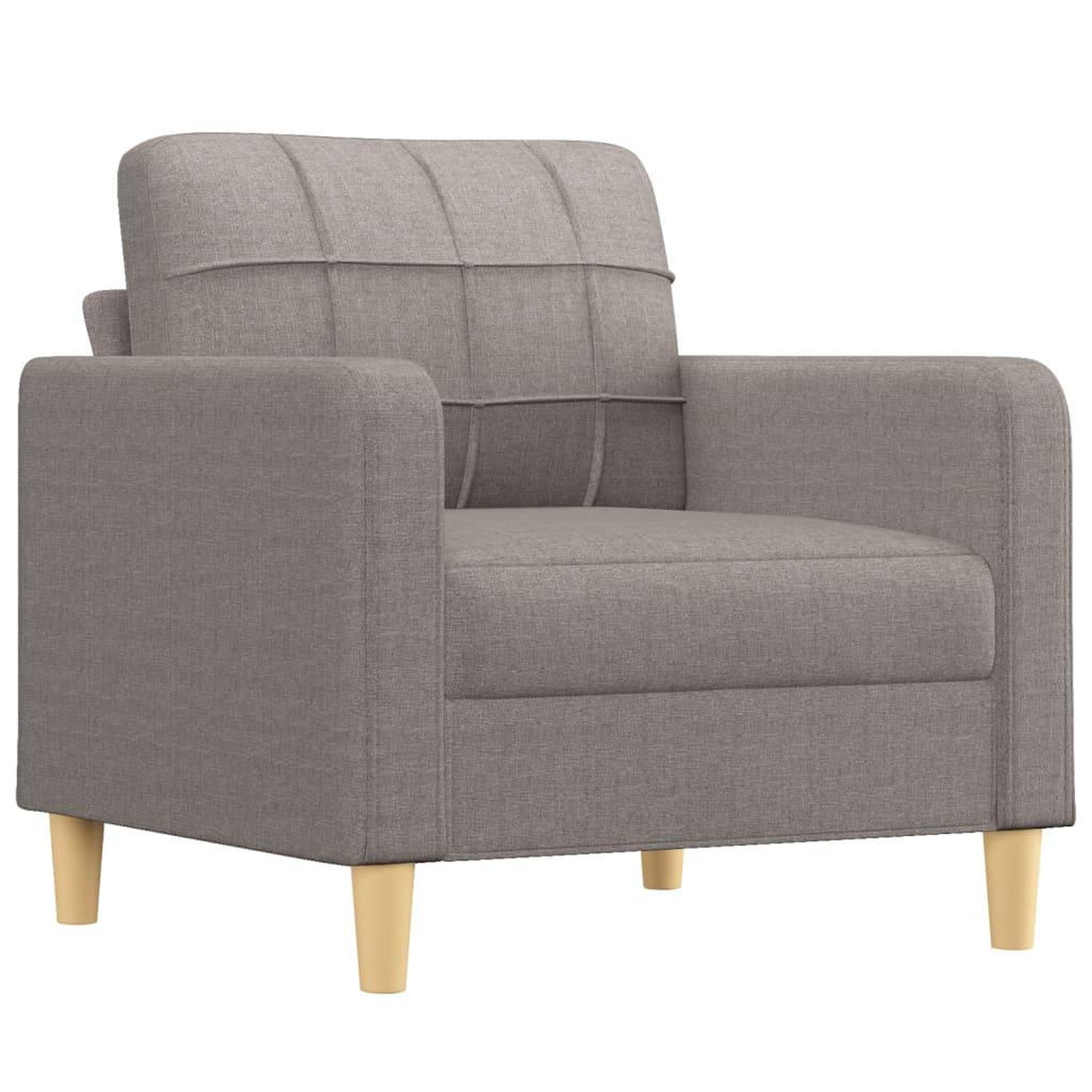 Voir la diapositive 3 : VIDAXL Ensemble de canapes 3 pcs avec coussins taupe tissu
