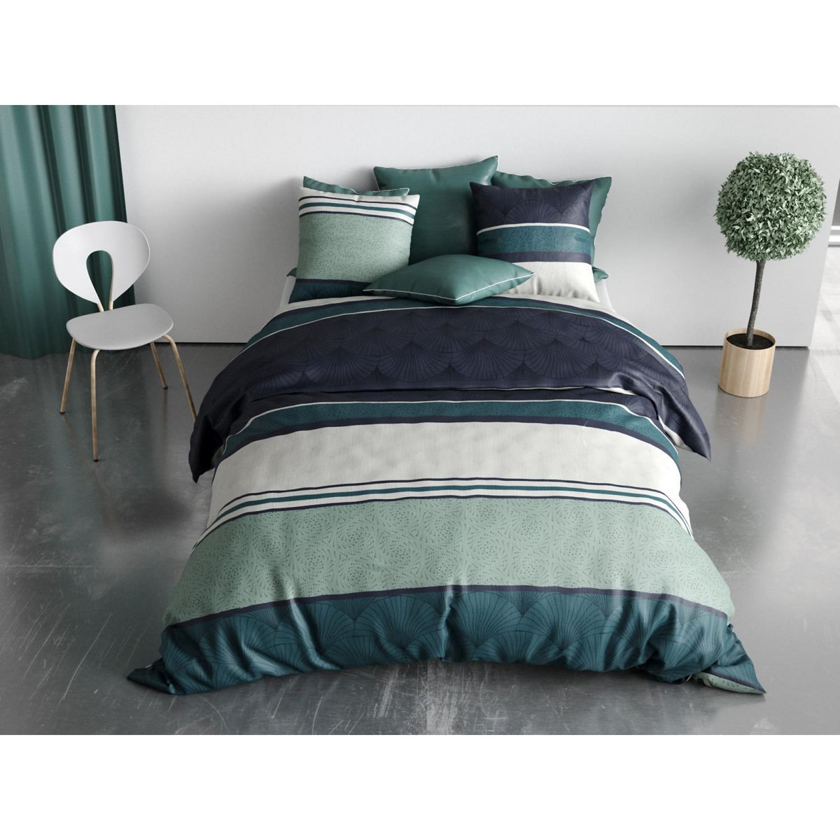 ATELIER DU COTON Parure housse de couette 100% coton 57 fils antika