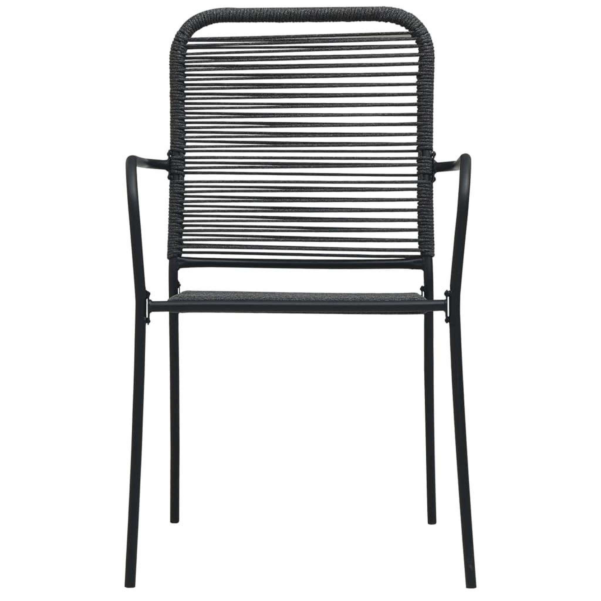 Voir la diapositive 3 : VIDAXL Chaises de jardin lot de 2 corde en coton et acier noir