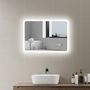Voir la diapositive 2 : HOMCOM Miroir lumineux LED salle de bain 50 x 70 cm bluetooth interrupteur tactile lumière réglable 3 couleurs fonction anti-buée et mémoire