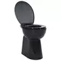 VIDAXL Toilette haute sans bord fermeture douce 7 cm Ceramique Noir
