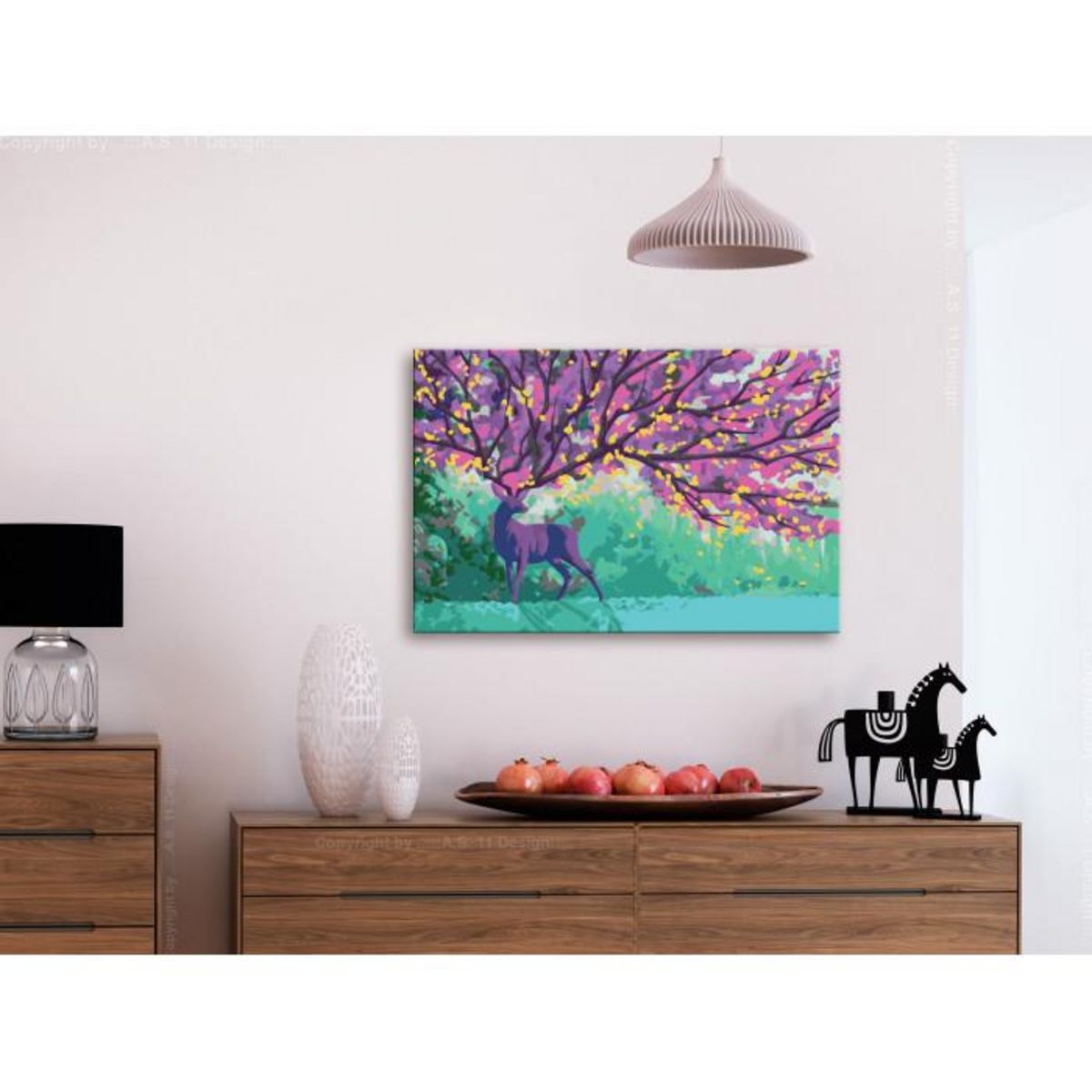 Paris Prix Tableau à Peindre Soi-Même  Purple Deer  40x60cm