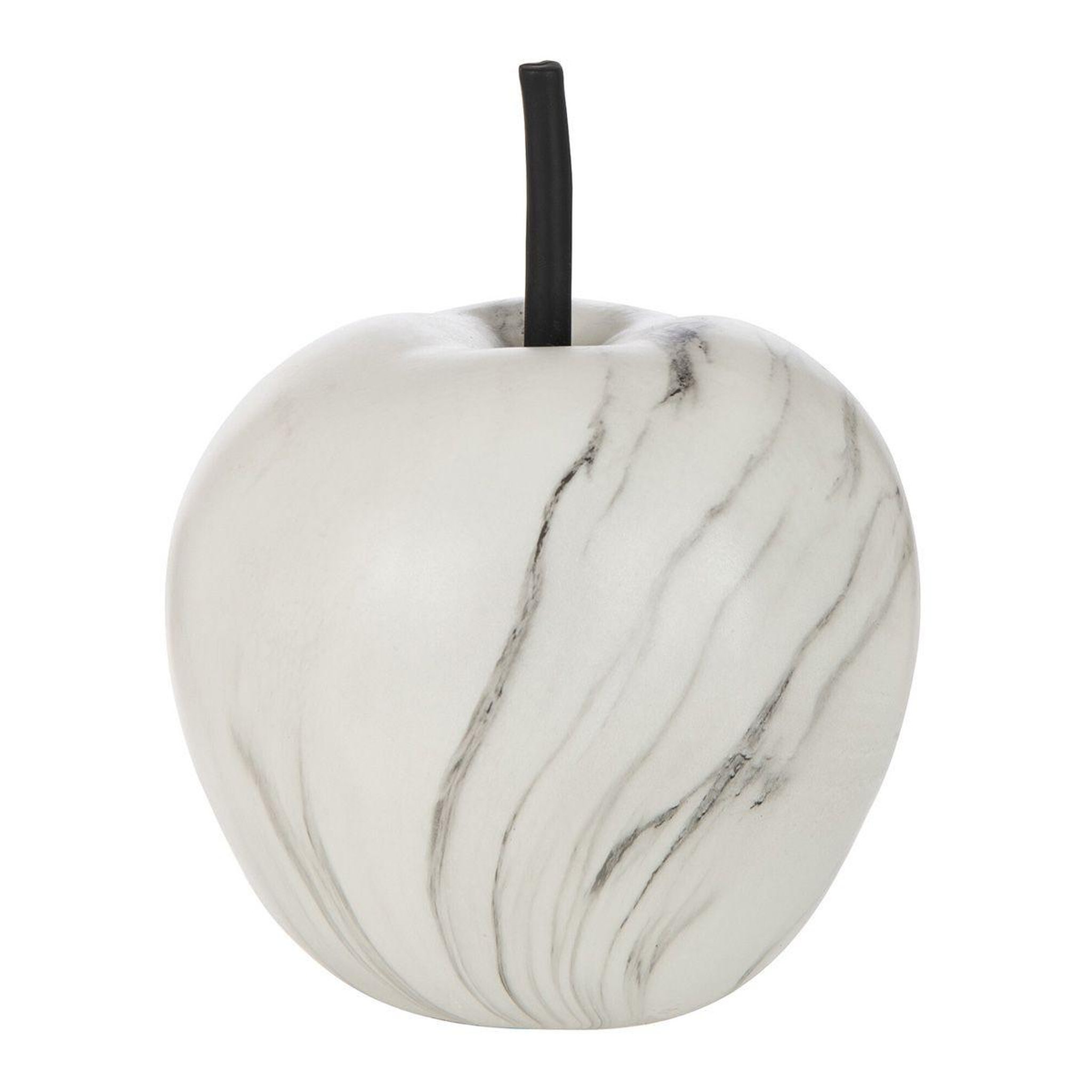Voir la diapositive 1 : J-LINE Pomme Déco  Effet Marbre  25cm Blanc