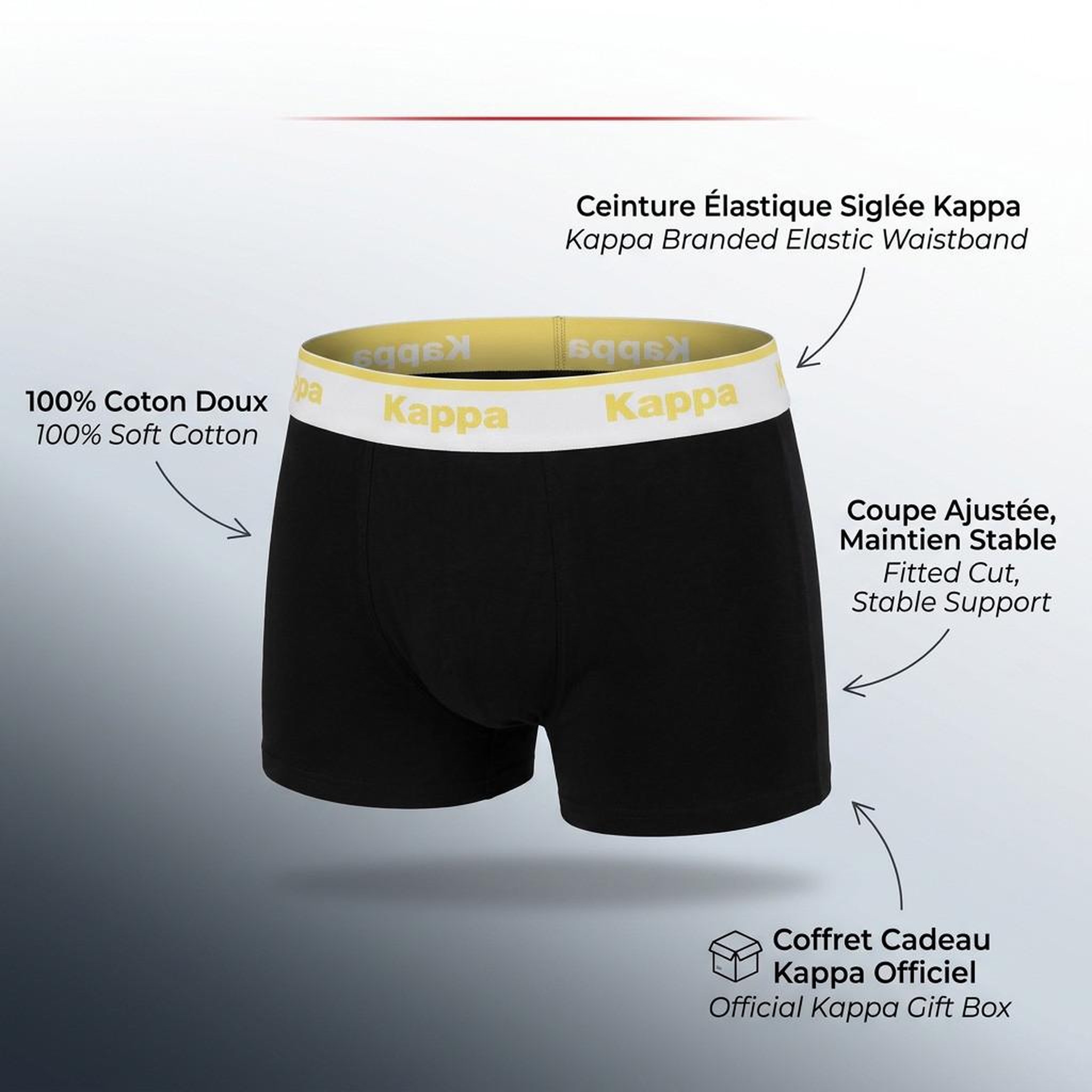 Voir la diapositive 5 : KAPPA KAPPA Boxers Homme Pack de 4 (Lot) - Coton, Coffret Cadeau