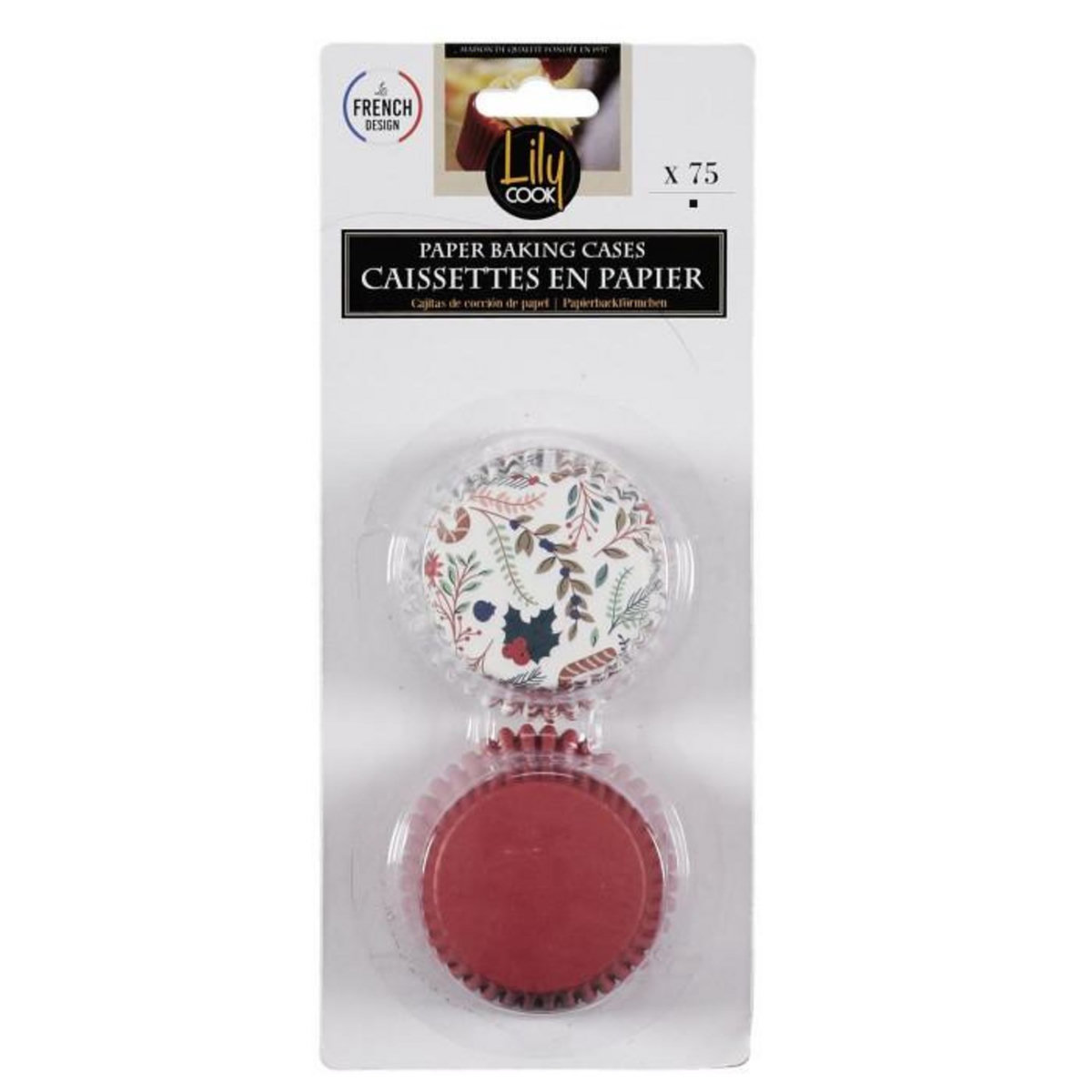 Paris Prix Lot de 75 Caissettes de Cuisson  Noël  7cm Multicolore