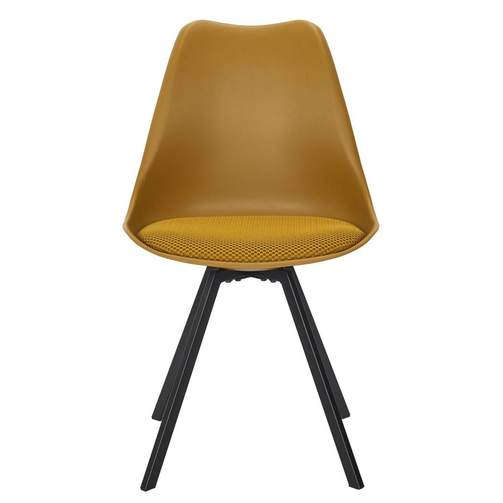 Voir la diapositive 3 : The Home Deco Factory Lot de 4 chaises avec coussin  atome  82cm jaune