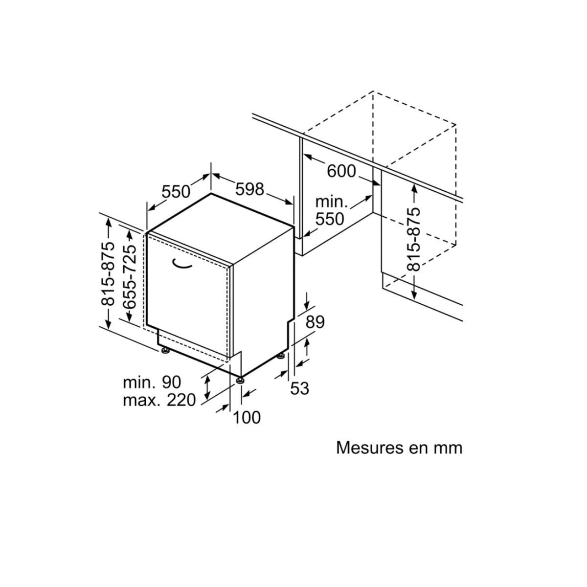 Neff Lave-vaisselle 60cm 13 couverts 46db tout intégrable - S153HTX01E
