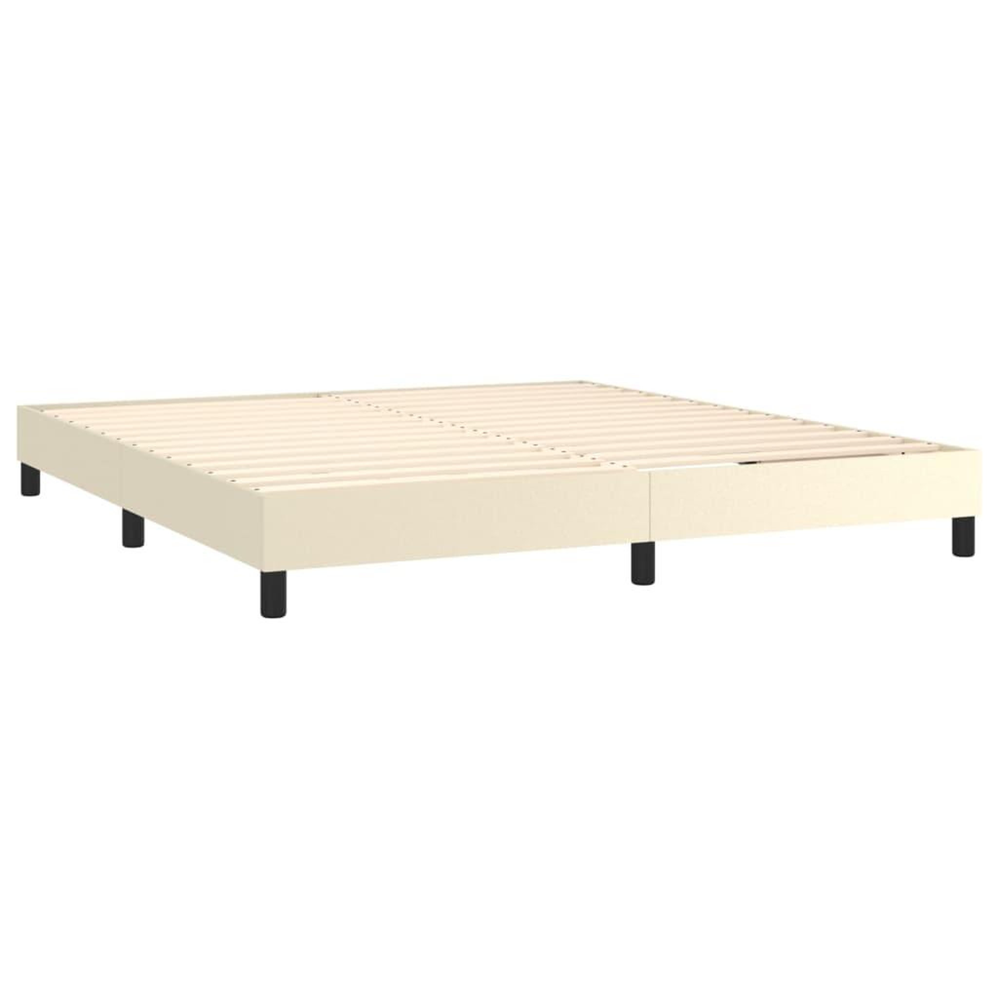 Voir la diapositive 4 : VIDAXL Cadre de lit Creme 160x200 cm Similicuir