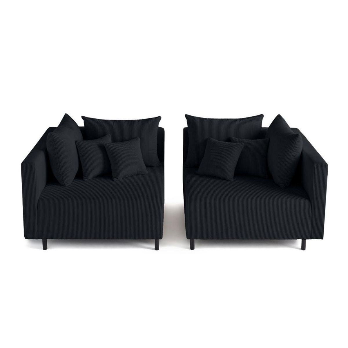 LISA DESIGN Edinburg - canapé modulable 2 places - en velours côtelé