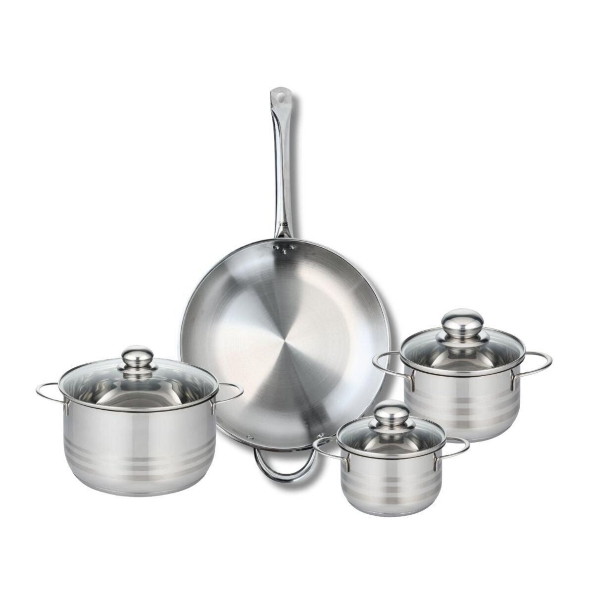 ELO Ensemble de 1 Poêle de cuisson 32 cm et 3 faitouts 14, 16 et 20 cm Elo Profi Brillant