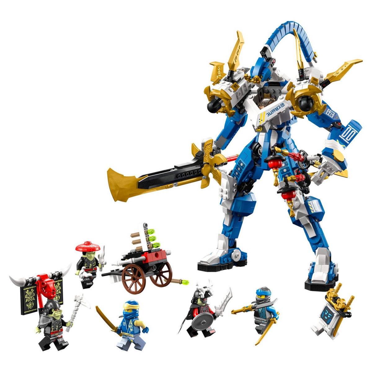 LEGO Ninjago 71785 Robot Titan de Jay, Grand Ensemble de Figurines, Jouet pour Enfants, Garçons et Filles avec 5 Minifigurines et Arbalète
