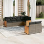 Voir la diapositive 1 : VIDAXL Salon de jardin avec coussins 7 pcs gris resine tressee
